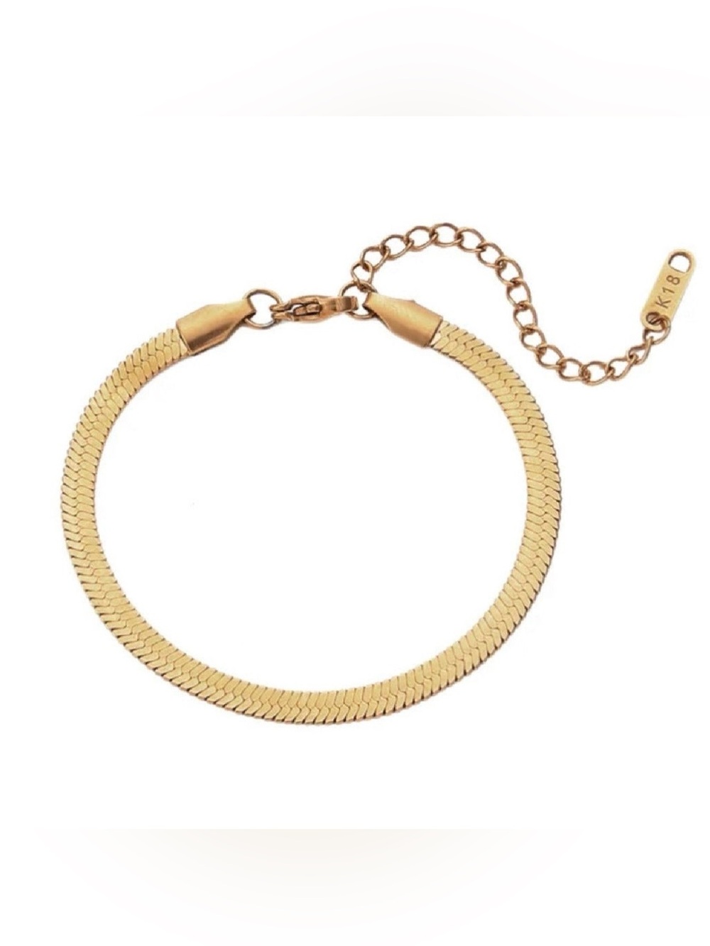 Gold Herringbone Chain Bracelet for Women